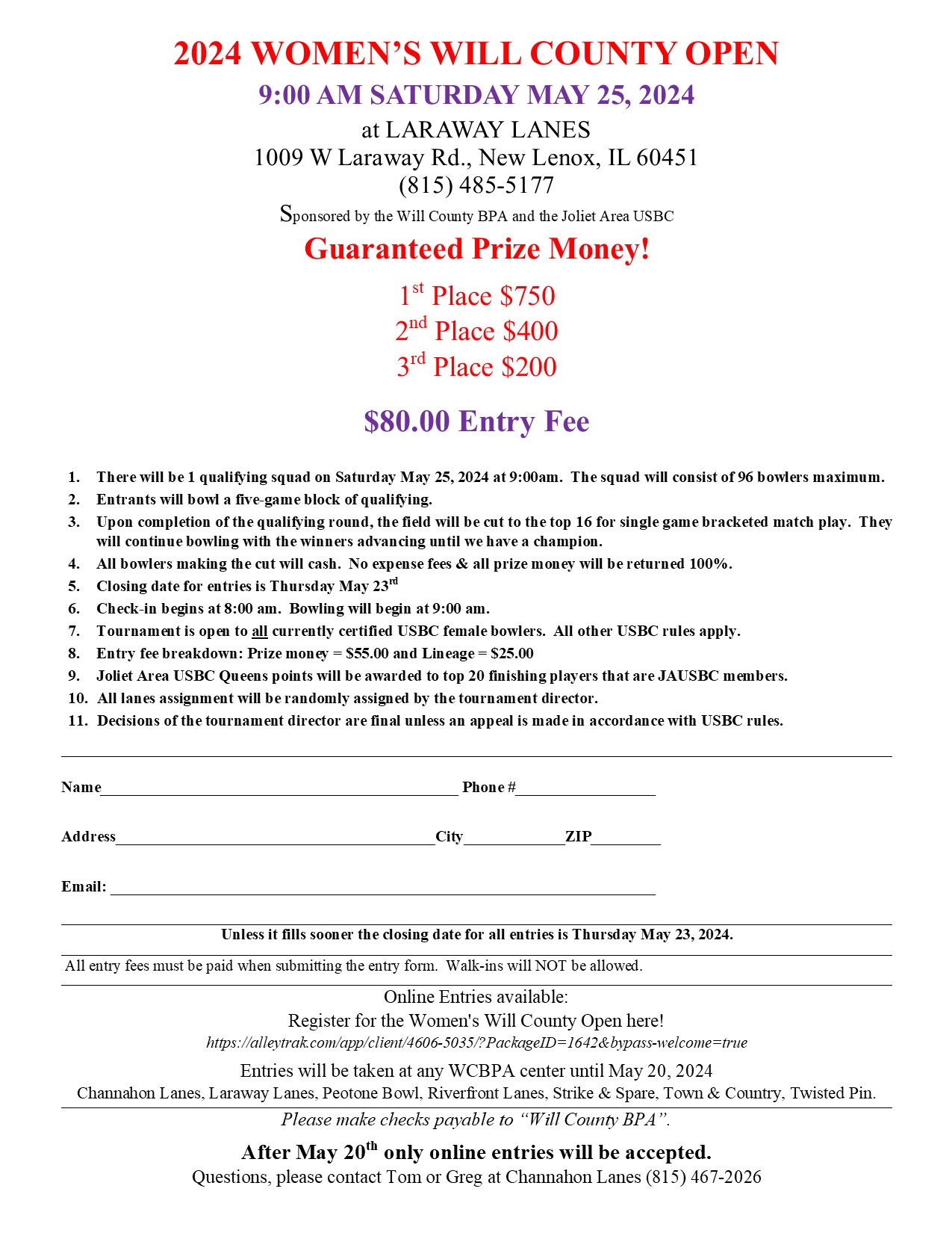 Click Here for more info about the Women's Will County Open